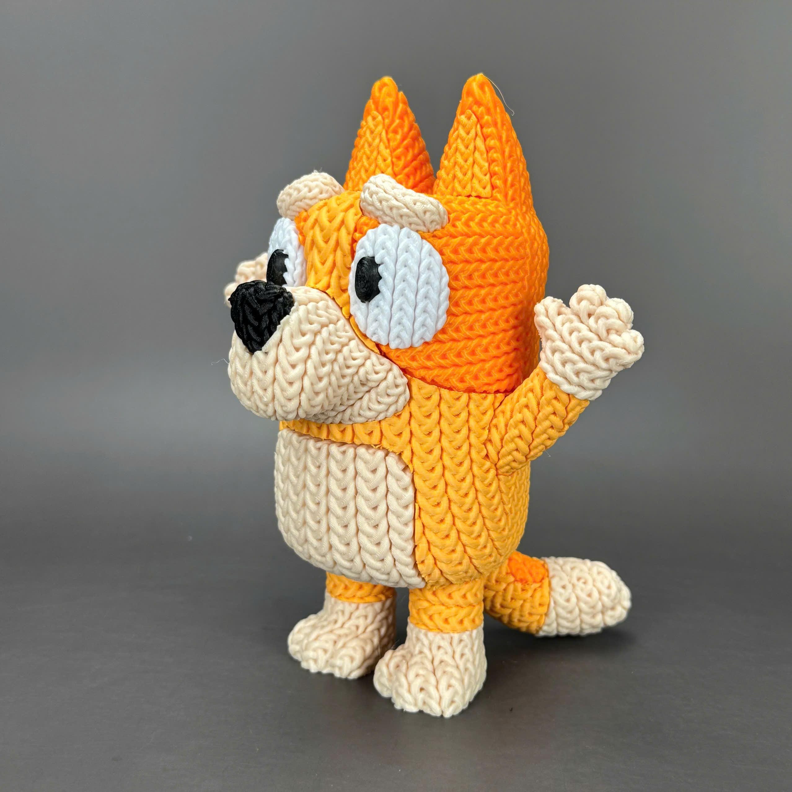 Orange Puppy Dog 3D Printed Figure | Crochet-Style Animal Collectible | Office Decor | Animal Lover Gift — photo 1 of 5