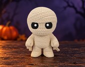 Mummy Figurine, 3D Printed Knitted-Style Halloween Decor, Cute Spooky Monster, Shelf and Desk Collectible — photo 2 of 20
