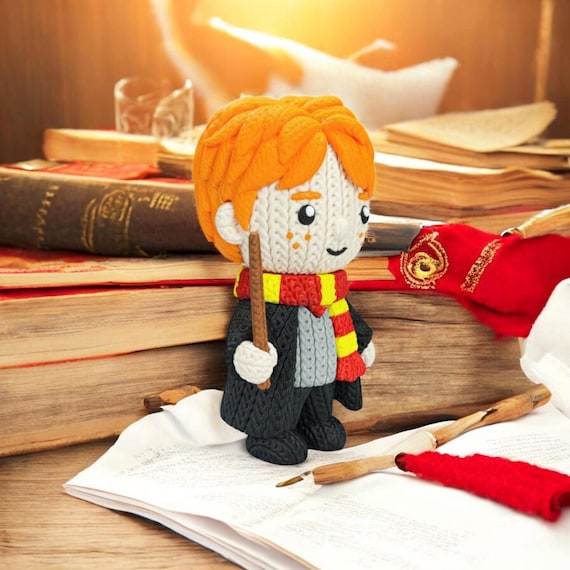 Red Wizard Figurine, 3D Printed PLA with Crochet-Style Texture, Full Size or Mini, Fantasy Collector Gift