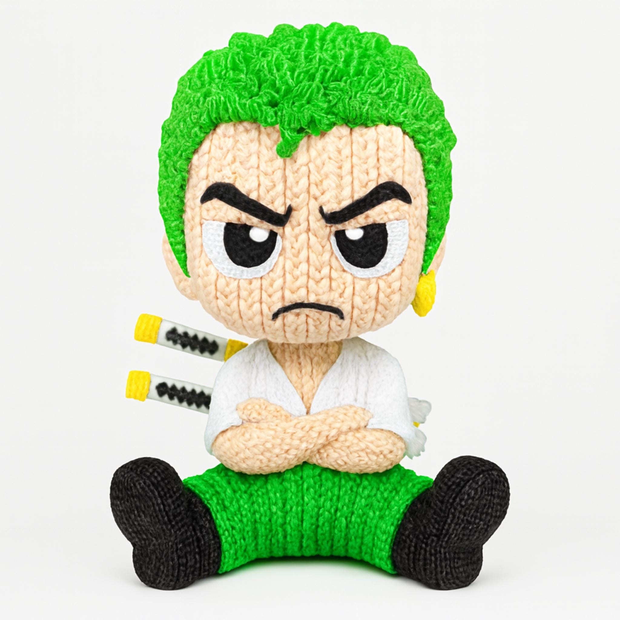 Three Sword Swordsman 3D Printed Figure | Crochet-Style Warrior Collectible | Office Decor | Gamer Gift — photo 1 of 20