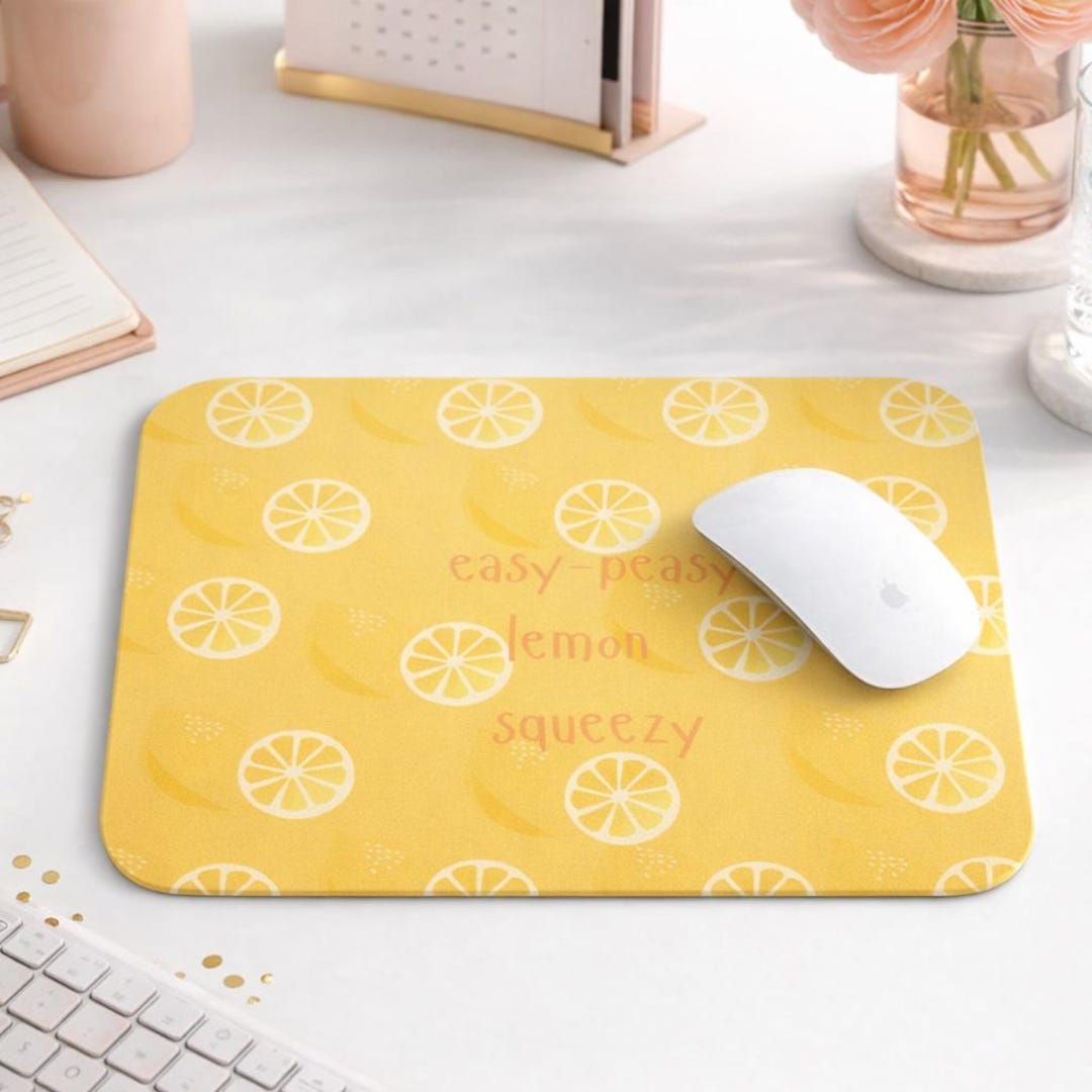 Easy Peasy Lemon Squeezy Mouse Pad, Lemon Pattern Desk Mat, Summer ...