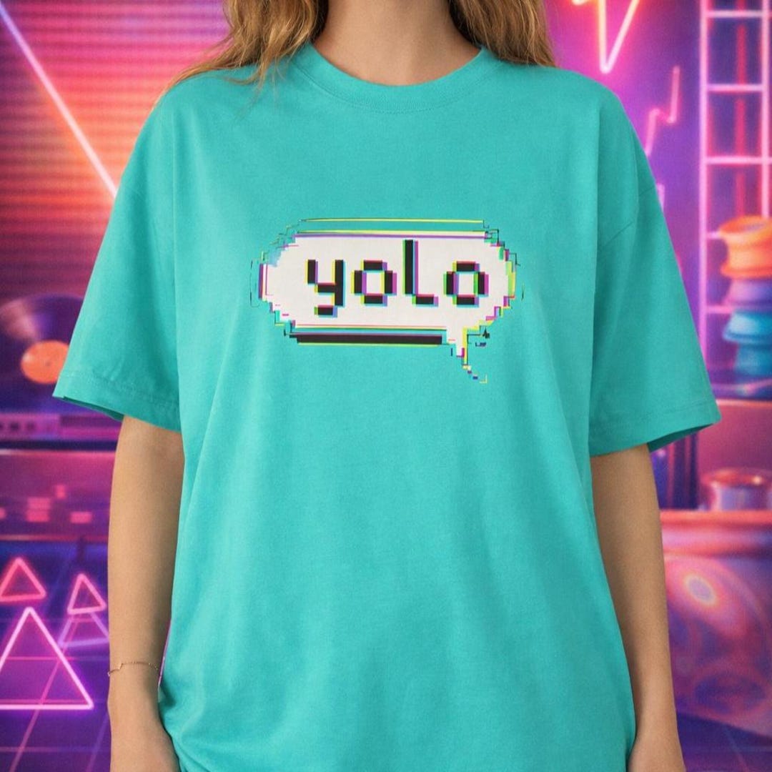 YOLO Tee | Retro 8-bit Text Graphic T-shirt, Y2k Outfit Ideas - Etsy