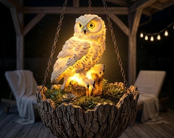 Solar Owl Garden Light, LED Animal Garden Statue, Outdoor Solar Garden Lamp, Waterproof Owl Decor, Fairy Garden Lighting