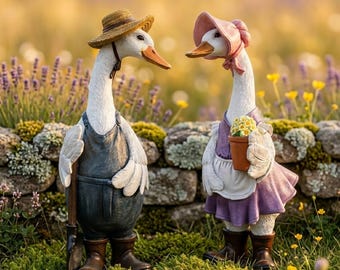 Statue de canard de jardin, sculpture de canard en résine, décoration de jardin extérieur, ornement de canard de ferme, figurine d'art de jardin fantaisiste