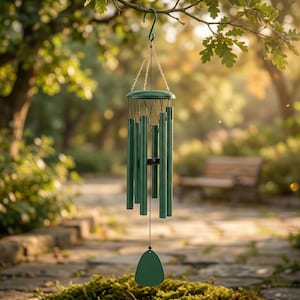 Sino de Vento Externo de 66 cm, Sino de Vento de Alumínio com Som Grave, Decoração para Jardim, Varanda e Pátio, Sino de Vento para Homenagem Póstuma