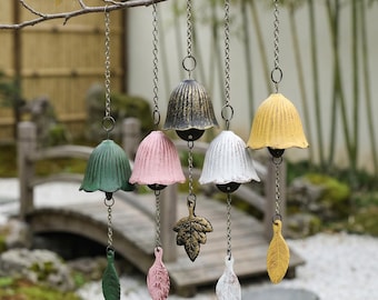 Carillon éolien japonais en fonte, carillon éolien en métal, décoration de jardin Feng Shui, carillon suspendu pour balcon et terrasse, cadeau zen