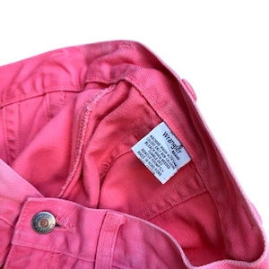 Vintage Wrangler Pink Jeans – High Waisted 100% Cotton Denim – 90s Western Straight Leg Pants Bild 4