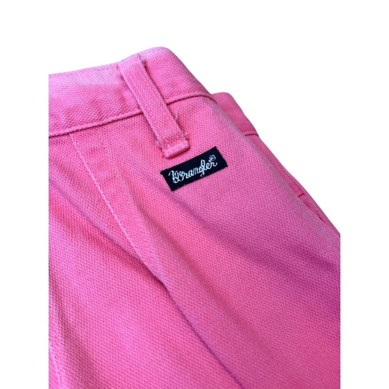 Vintage Wrangler Pink Jeans – High Waisted 100% Cotton Denim – 90s Western Straight Leg Pants Bild 2