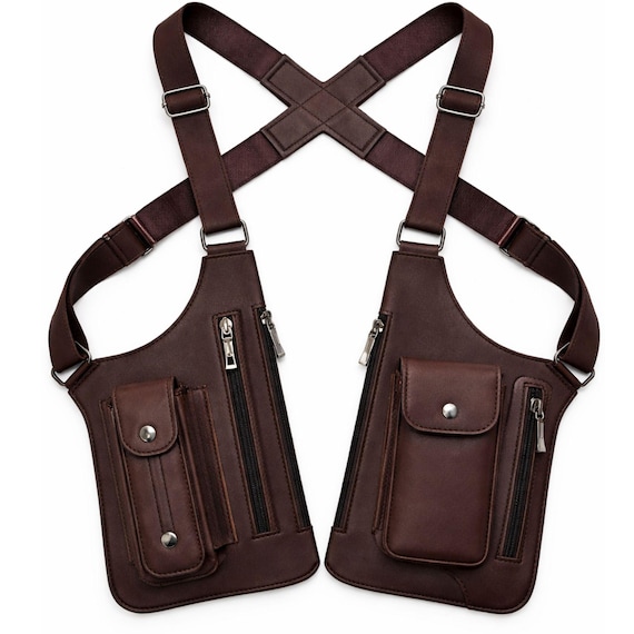 Leather Shoulder Holster Bag, Men's Anti-theft Underarm Wallet