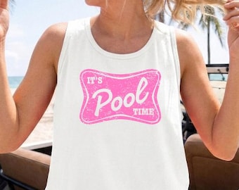 Komfortfarben Tanktop Es ist Pool-Zeit, Sommerzeit Tank Top, Pool Vibes