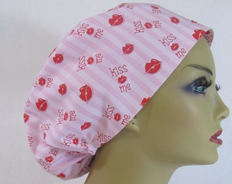 Women Scrub Hat, Surgical Cap, Scrub Hat, Nurses Hat, Medical, USA Made, Valentine, Hearts