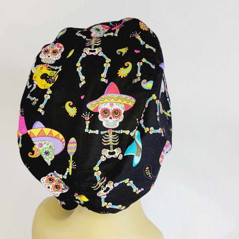 Women Scrub Hat, Dancing Skeletons, Surgical Cap, , Nurses Hat, Medical, USA Made, Scrub Cap for Women image 7