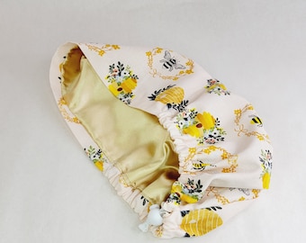Honey Bee Satin Lined Scrub Hat: Women's Surgical Cap, USA Made