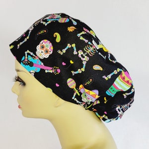 Women Scrub Hat, Dancing Skeletons, Surgical Cap, , Nurses Hat, Medical, USA Made, Scrub Cap for Women image 8