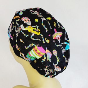 Women Scrub Hat, Dancing Skeletons, Surgical Cap, , Nurses Hat, Medical, USA Made, Scrub Cap for Women image 5