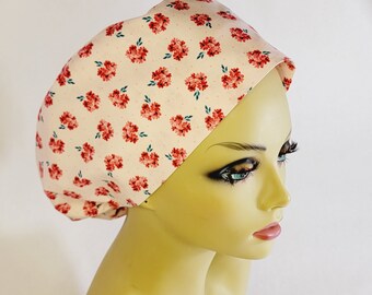 Floral Women Scrub Hat, Surgical Cap, Scrub Hat, Nurses Hat, Medical, USA Made, Floral