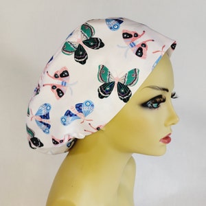 Women Scrub Hat, Surgical Cap, Scrub Hat, Nurses Hat, Butterflies, Medical, USA Made