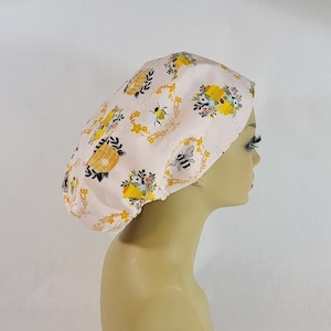 Satin Lined Women Scrub Hat, Honey Bee Surgical Cap, Scrub Hat, Nurses Hat, Medical, USA Made image 4