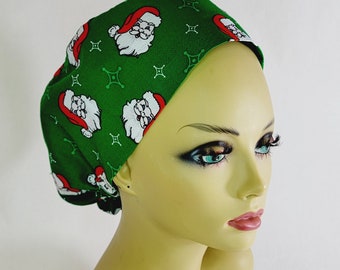 Christmas, Women Scrub Hat, Surgical Cap, Scrub Hat, Nurses Hat, Medical, USA Made