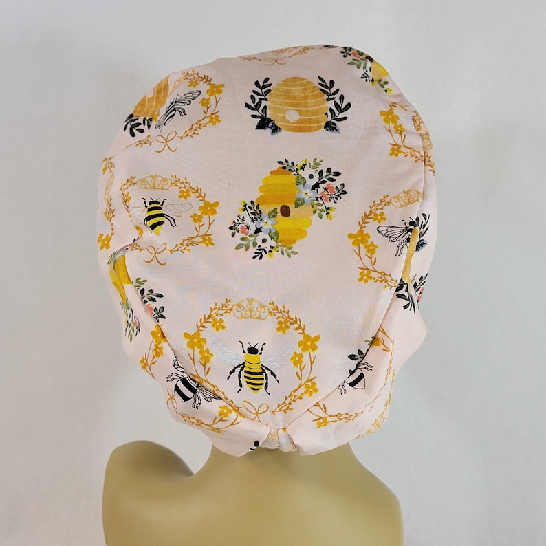 Satin Lined Women Scrub Hat, Honey Bee Surgical Cap, Scrub Hat, Nurses Hat, Medical, USA Made image 5