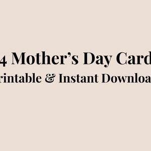 Mother’s Day Printable Cards Bundle, 24 Designs, Instant Download Gift for Mom