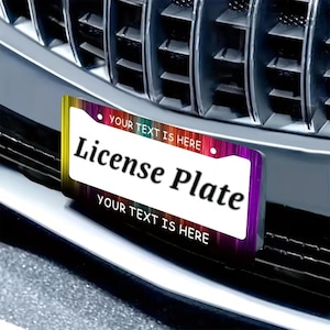 Custom Color License Plate Holder, Personalized Car Frame, Colored Plate Frame, Minimalist Car Accessory, Custom Text Option