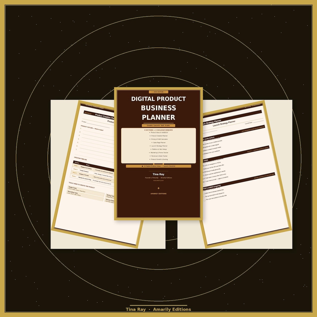 Digital Product Business Planner 2026 – Create, Launch, Sell (PDF) - Etsy