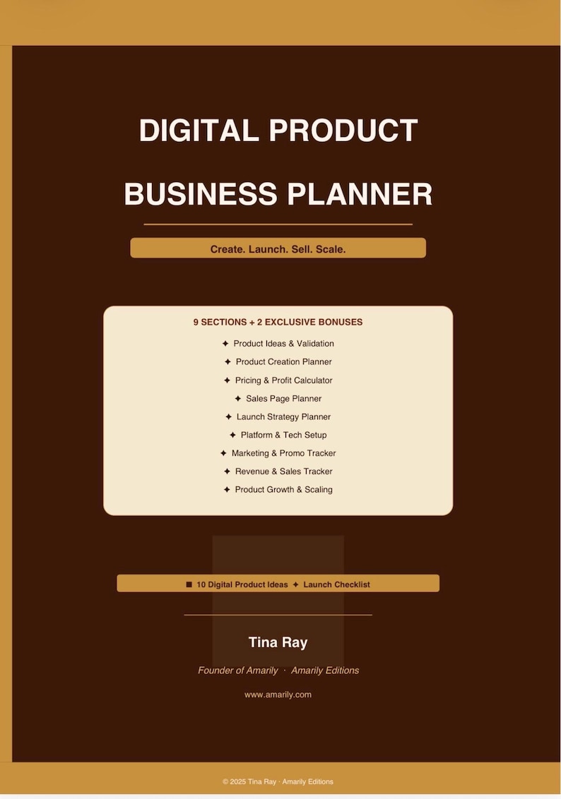 Digital Product Business Planner 2026 – Create, Launch, Sell (PDF) - Etsy