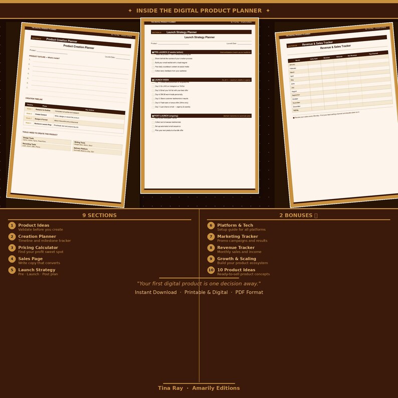 Digital Product Business Planner 2026 – Create, Launch, Sell (PDF) - Etsy
