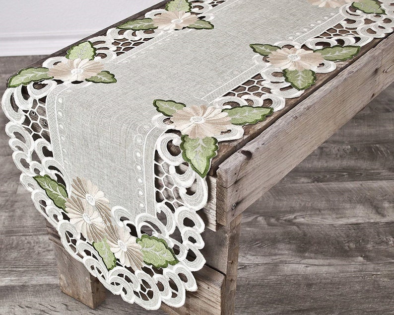 Antique Embroidered Gold Daisy Linen Placemats Doilies Etsy