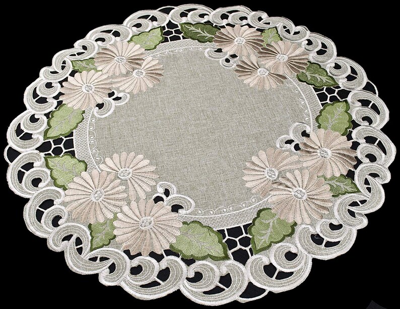 Antique Embroidered Gold Daisy Linen Placemats Doilies Etsy Denmark