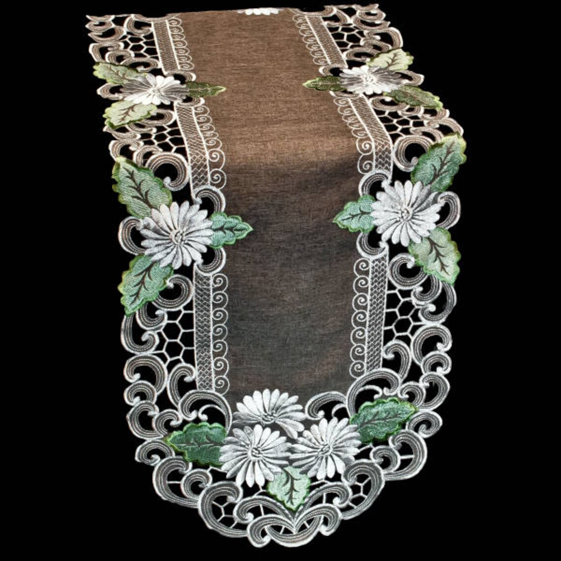 Antiker Weißer Daisy auf Braun mit Cut Work | Etsy