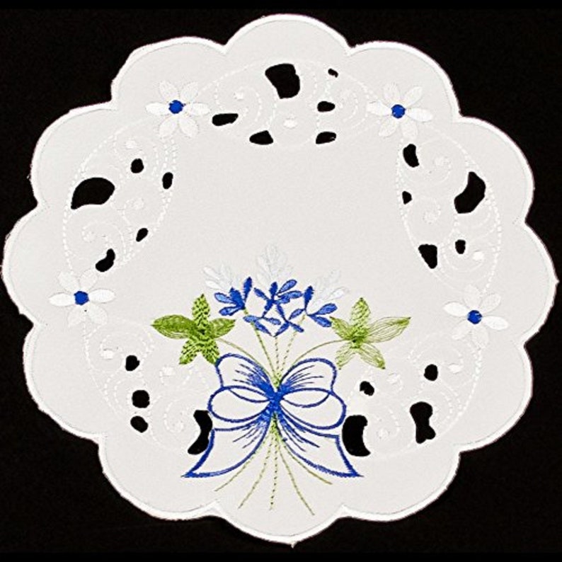 Beautiful Blue Bonnet Table Linens Doilies/Runners/Table Toppers, Fireplace Mantle Scarfs and Window Valances image 2