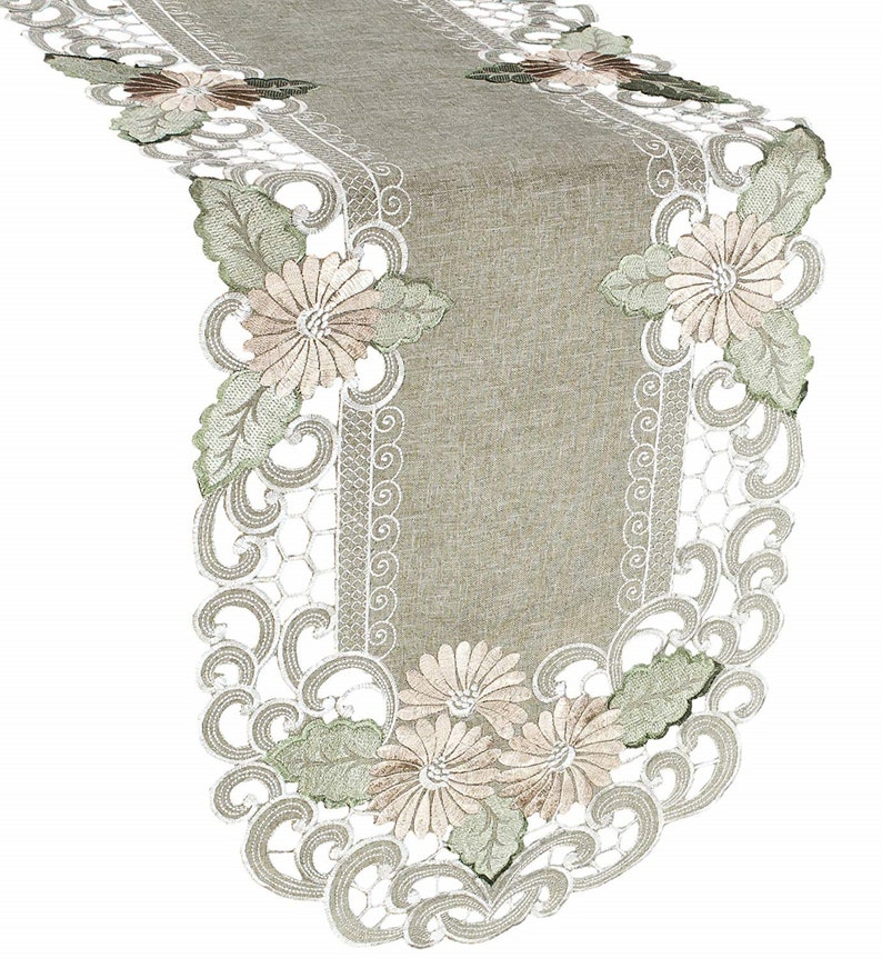 Antique Embroidered Gold Daisy Linen Placemats Doilies Etsy