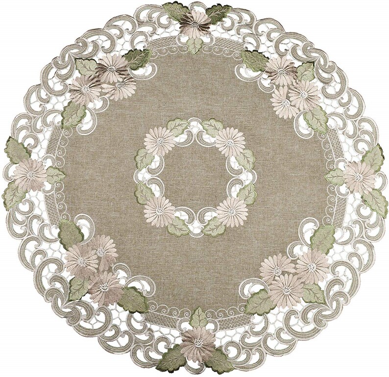 Antique Embroidered Gold Daisy Linen Placemats Doilies Etsy