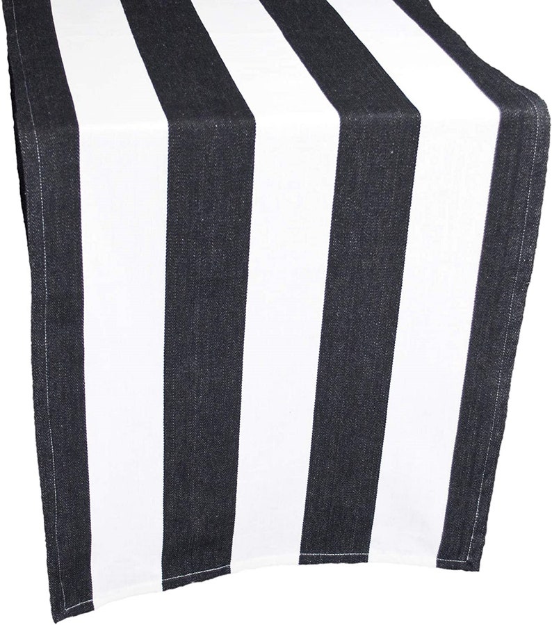 Farmhouse Black and White Cotton Table Runner Placemat Etsy