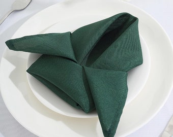 Beautiful Solid Color Red, Rust, White, Deep Brown and  Green 17" X 17" Polyester Dinner Napkins