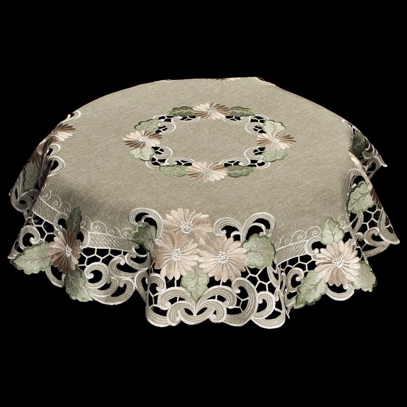 Antique Embroidered Gold Daisy Linen Placemats Doilies Etsy