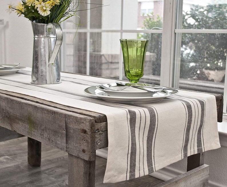 Farmhouse Cotton Grain Sack Table Runner Coffee Table Runners Etsy