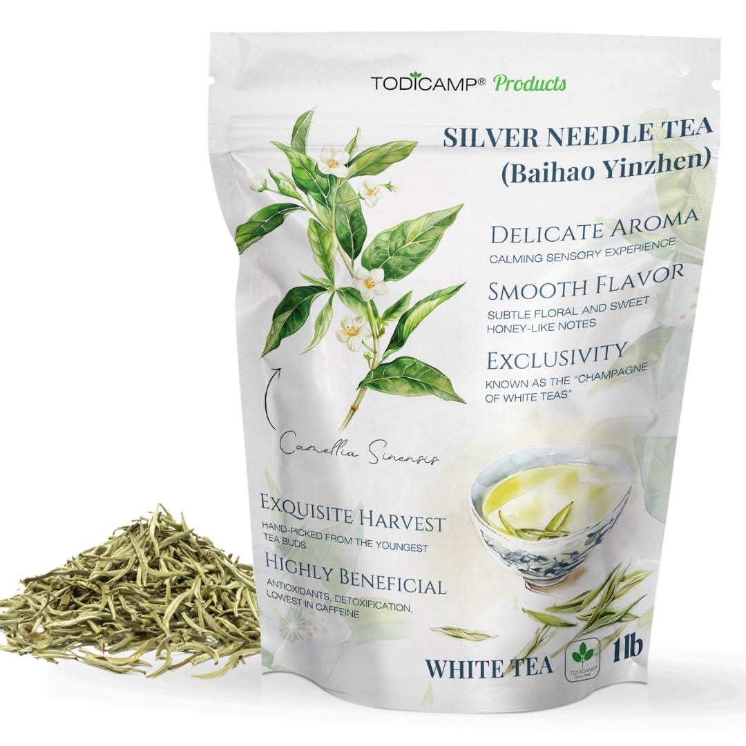 Tea Silver Premium Silver Needle White Tea (1 Lb) - Rare Loose Leaf Silver Needle ...