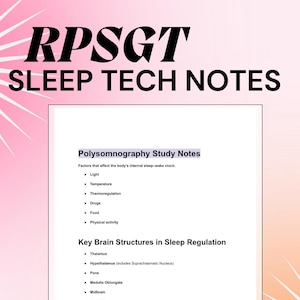 22 page RPSGT Study Guide | Polysomnography Sleep Tech Notes (PDF Download)