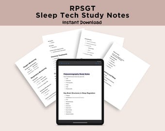 22 page RPSGT Study Guide | Polysomnography Sleep Tech Notes (PDF Download)