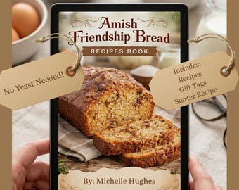 Begingids Amish Friendship Bread | Recepten zonder gist, cadeaukaartjes (digitale pdf-download)