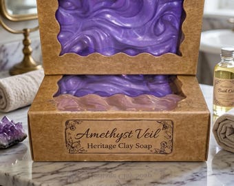 Amethyst Veil Goat Milk Soap, Jasmine Vanilla Scented, Moisturizing Handmade Bar