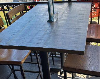Solid Red Oak Dining Table, Rustic Bistro Café Furniture, Custom Office Desk