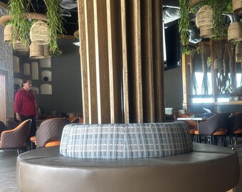Custom made Commercial 264" Round Booth Seating, Heavy Duty Banquette Lounge Furniture.