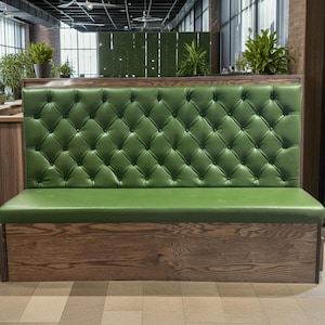 Custom Commercial Restaurant Booth - Button-Tufted Vinyl Banquette Seating for Café, Diner or Bar  Made to Order Seating, professional Grade