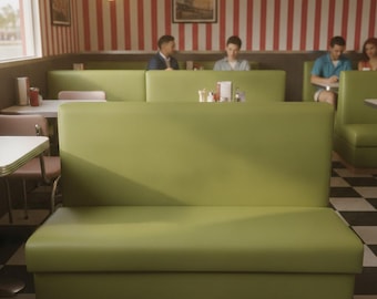 Commercial Restaurant Booth Seating - Heavy Duty Vinyl & Wood Frame.