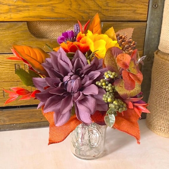 Autumn Flower Arrangement / Floral Centerpiece / Fall Decorating