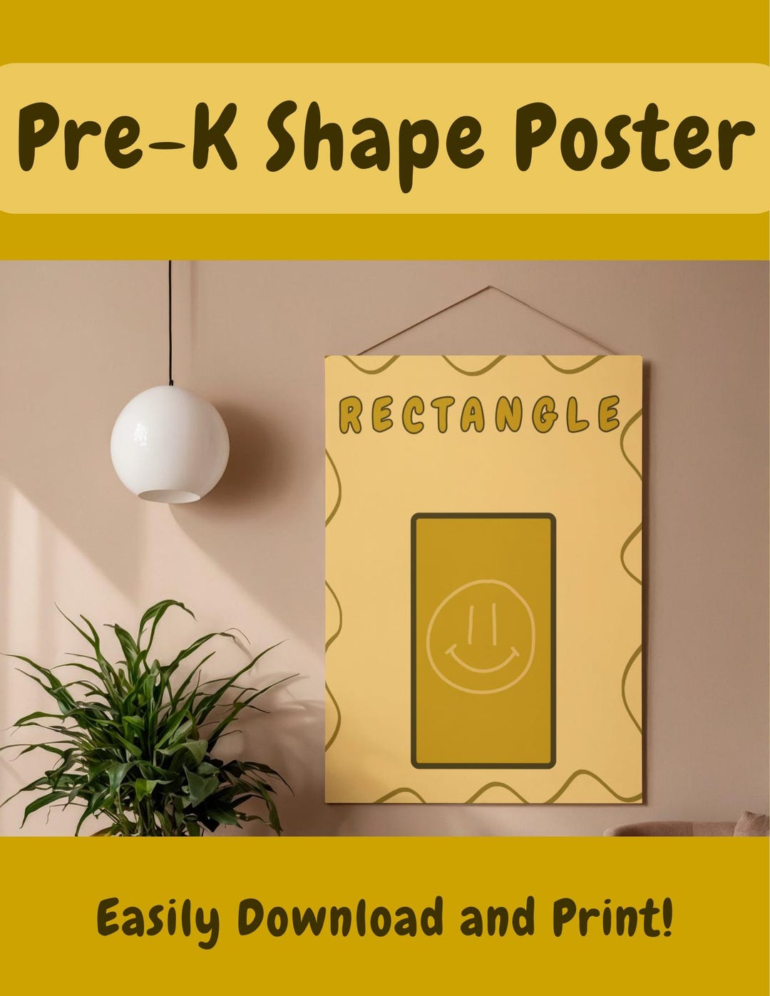 Preschool Rectangle Shape Poster | Printable Classroom Decor (digital ...